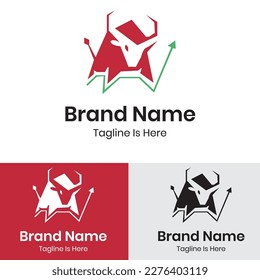 Diseño del logotipo del gráfico de líneas de toro