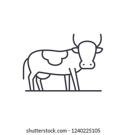 Bull line icon concept. Bull vector linear illustration, symbol, sign