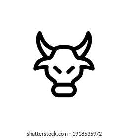 Bull line icon in trendy style. Stroke vector pictogram isolated on a white background. Premium outline icon of ox.
