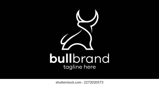 bull line logo design icon vector illustration