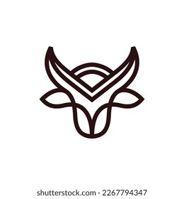 Bull line minimalist simple creative design