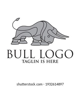 bull line toro art outline monoline linear logo vector icon, Angry Bull or Taurus Logo Mascot. Vector Illustration.