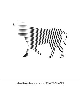 bull line toro art outline monoline linear logo vector illustration