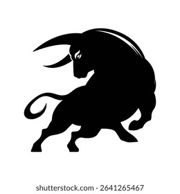 bull logo aggressive vector design concept silhouette style