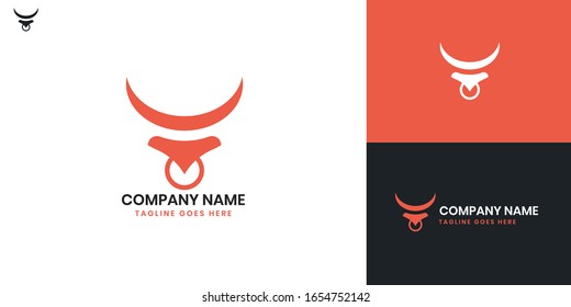 Bull Logo - All elements on this template are editable with vector software