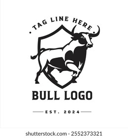 Logotipo Bull, Logotipo animal para ideias de design de logotipo da empresa, ilustração vetorial