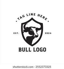 Logotipo Bull, Logotipo animal para ideias de design de logotipo da empresa, ilustração vetorial