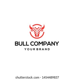 Bull logo with bull animal icon.