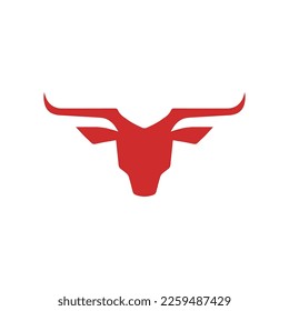 Bull logo with bull animal icon Animal silhouette logo concept