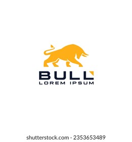 Bull logo with bull animal icon. Animal silhouette logo concept.