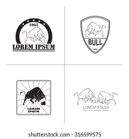 Bull logo and badges templates. Vector illustration