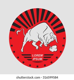 Bull logo and badges templates. Vector illustration