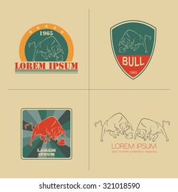 Bull logo and badges templates. Vector illustration