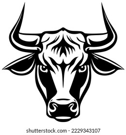 bull logo in black and white