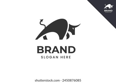 Bull logo. Business, accounting, finance and bookkeeping logo identity template. Perfect logo for business related to finance, accounting and bookkeeping symbol business. Vector eps 10.