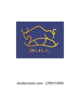 bull logo color line illustration. background design vector template