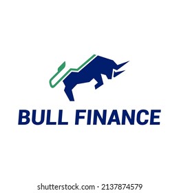 Bull logo concept. Bull finance vector logo.