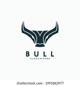 Bull logo design, Animal vector template design