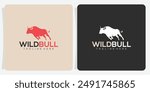 Bull logo design collection, bull logo vector illustration. Silhouette vector symbol. bull year in the chinese zodiac calendar.