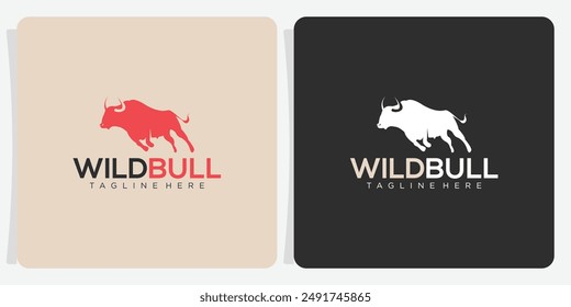 Bull logo design collection, bull logo vector illustration. Silhouette vector symbol. bull year in the chinese zodiac calendar.