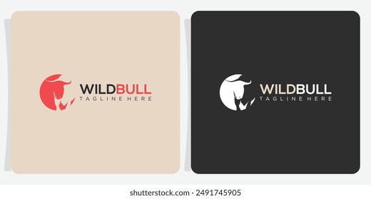 Bull logo design collection, bull logo vector illustration. Silhouette vector symbol. bull year in the chinese zodiac calendar.