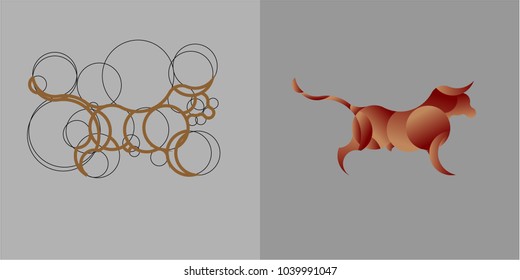 Bull  Logo Design for Creative Studio, Business, Company, Product to present energy, etc. Design and Made with Golden Ratio Principles. Vector Logo Template.