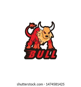 bull logo design, esport emblem and t shirt template or applied to all media