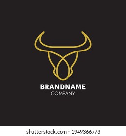 Bull logo design with geometry