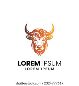 bull logo design. Bull head logo. Abstract stylized cow or bull head with horns icon. Premium logo for steak house, meat restaurant or butchery. Vector of a bull on a white background. Animals.