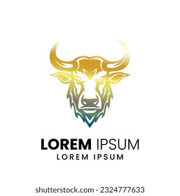 bull logo design. Bull head logo. Abstract stylized cow or bull head with horns icon. Premium logo for steak house, meat restaurant or butchery. Vector of a bull on a white background. Animals.