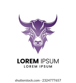 diseño del logotipo del toro. Logo de la cabeza de toro. Resumen estilizado de vaca o de cabeza de toro con icono de cuernos. Logotipo premium para el steak house, el restaurante de carne o la carnicería. Vector de un toro sobre un fondo blanco. Animales.
