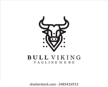 Bull Logo Design Symbol Vektorillustration. Vektorillustration von Bullhead.