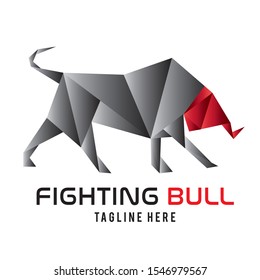 Bull logo design in lowpoly style, perfect for company logo