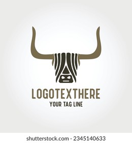 bull logo design with modern vector template sign symbol head bull illustration