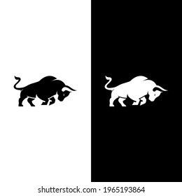 Bull logo design Premium Vector