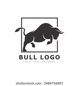 Bull Logo Design, Bull silhouette, symbol vector illustration template