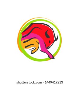 bull logo design taurus icon vector illustrations