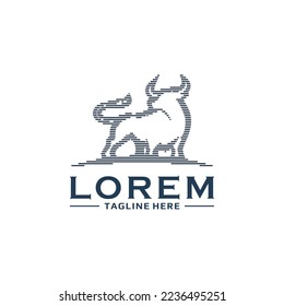 Bull logo design template .
