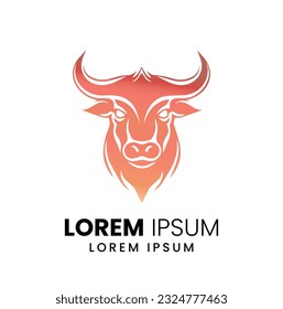 Bull logo design template premium vector. Bull, cow icon. Longhorn simple flat logo design vector
