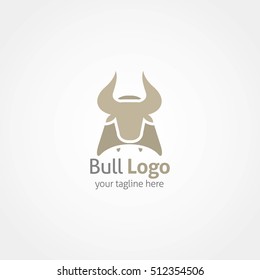 Bull Logo Design Template. Vector Illustration