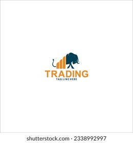 bull logo design for trading market u can use easily print media digital media also  