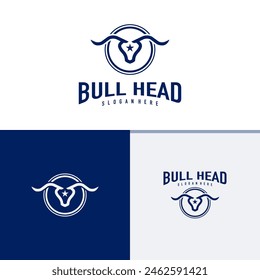 Bull logo design vector. Creative Bull Head logo concepts template