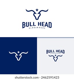 Bull logo design vector. Creative Bull Head logo concepts template