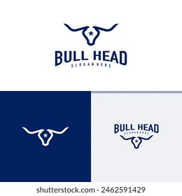 Bull logo design vector. Creative Bull Head logo concepts template