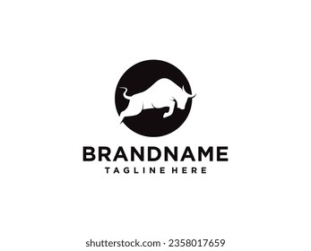 bull logo design, bull logo vector illustration. Bull silhouette vector
