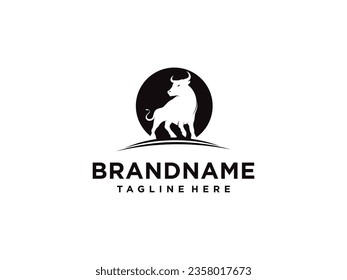 bull logo design, bull logo vector illustration. Bull silhouette vector