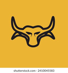 Bull logo design, vector illustration. Suitable as a logo or icon that is characterized by being strong, brave and fierce. black and white