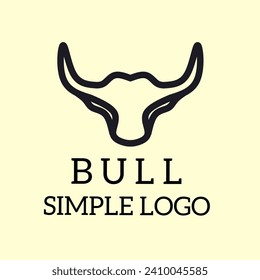 Bull logo design, vector illustration. Suitable as a logo or icon that is characterized by being strong, brave and fierce. black and white