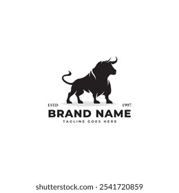 bull logo design, bull logo vector illustration. Bull silhouette vector