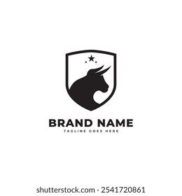 bull logo design, bull logo vector illustration. Bull silhouette vector